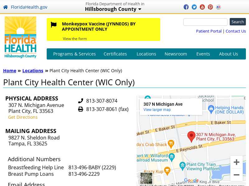 Hillsborough CHD, Plant City Health Center